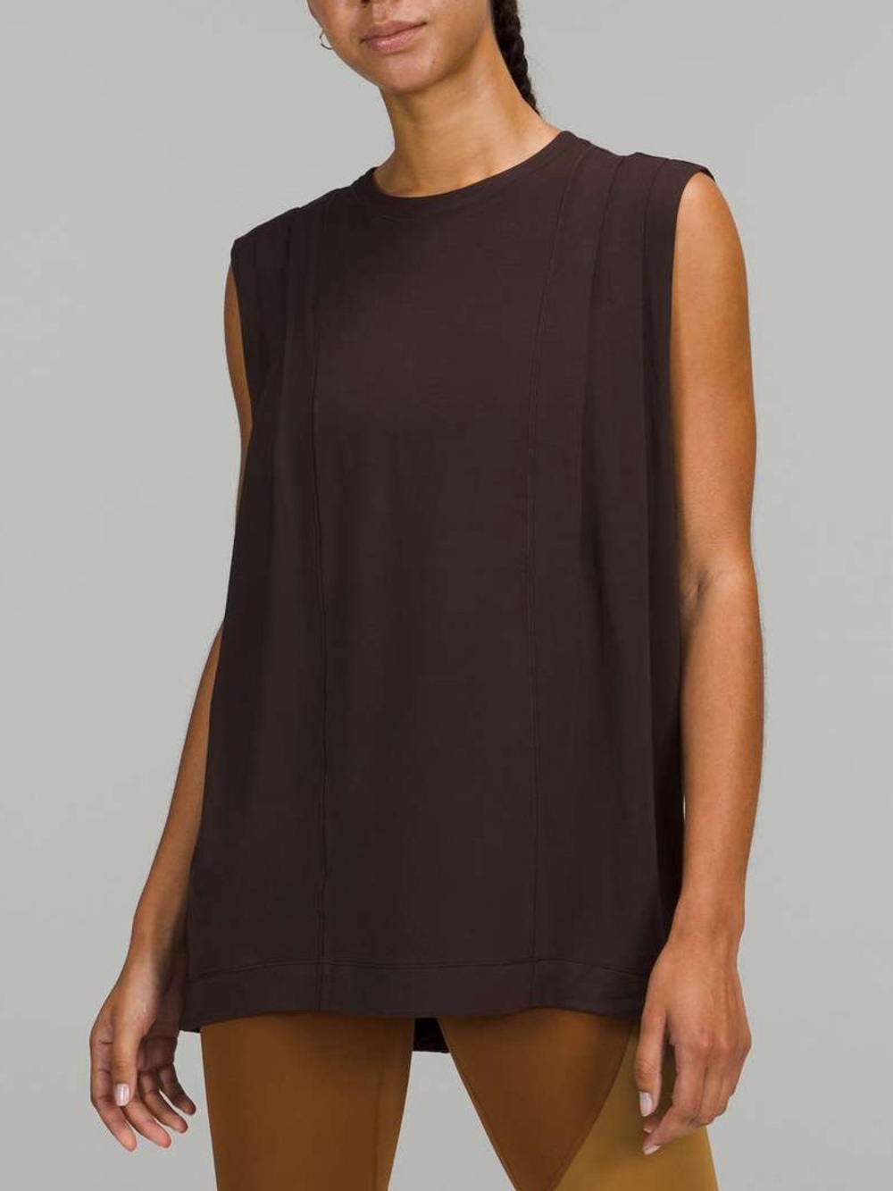 340. Lululemon Modal Pleated Shoulder TankTop French Press